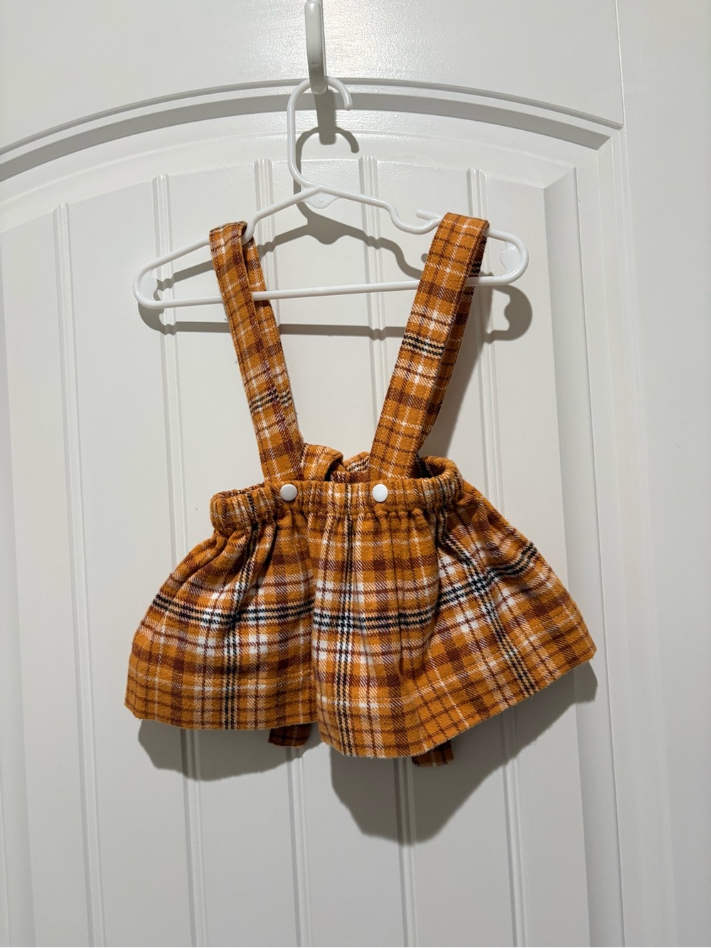 Kids Plaid Suspender Skirt - Mustard Yellow 6-9 months Pumpkin Patch